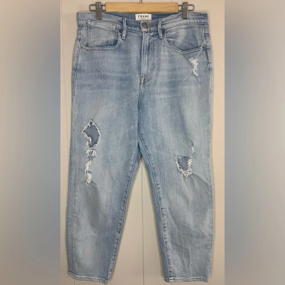 Frame Denim Le Stevie Crop Casbah Distressed Ankle Jeans Size 28 - Picture 2 of 9